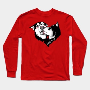 Awkward Siberian Husky Kiss Long Sleeve T-Shirt